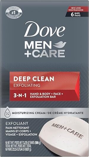 DOVE MEN + CARE Body Soap And Face Bar, 3.75 Ounce (Pack of 6)