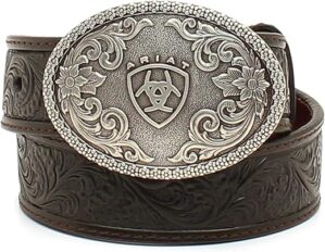 ARIAT Tan Floral Embossed Leather Belt