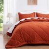 SunStyle Home Burnt Orange Diamond Pattern Quilt Set