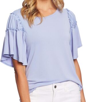 CeCe Ruffle-Sleeve Top