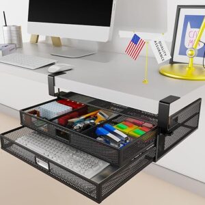 Cankm Clamp-On Under Desk Slide-Out Drawer