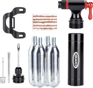 CXWXC CO2 Inflator with Cartridges & Tire Repair Kit