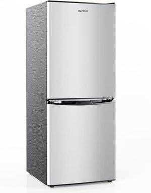 BANGSON Compact 4.0 Cu.Ft 2-Door Fridge Freezer