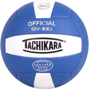 Tachikara Composite Leather Volleyball, Royal-White