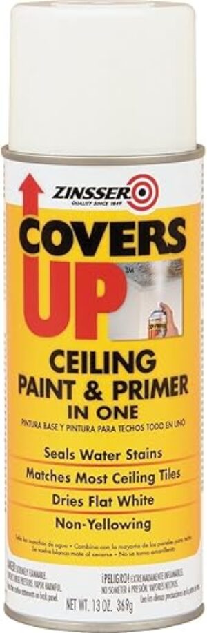 Zinsser Covers Up Stain-Sealing Ceiling Paint, White