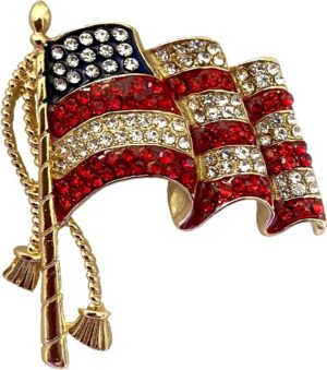 Stars & Stripes Products Crystal Encrusted American Flag Pin