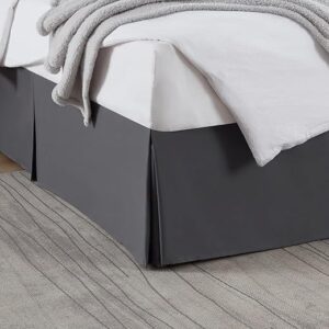 Dark Gray Queen Bed Skirt, 14 Inch Drop