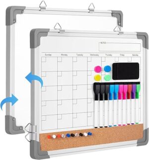 VUSIGN Double-Sided Magnetic Calendar and Cork Board