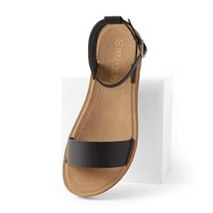 DREAM PAIRS One Band Ankle Strap Flat Sandals