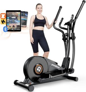 pooboo Elliptical Exercise Machine with 16-Level Resistance