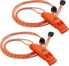LuxoGear Emergency Safety Whistles with Lanyard