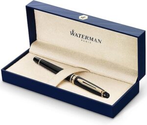 Waterman Expert Fountain Pen Black Gold Fine