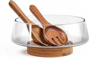 KITEISCAT Extra Large Glass Salad Bowl Set