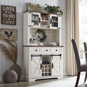 OKD Farmhouse Bar Cabinet with Sliding Door