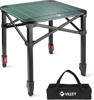 VILLEY Folding Lightweight Aluminum Camping Table with Bag