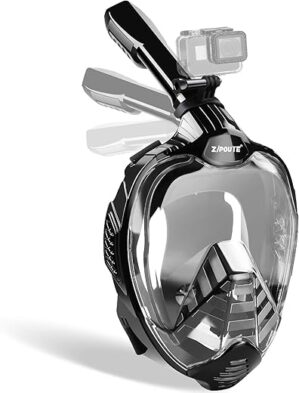 ZIPOUTE Full Face Snorkel Mask with Camera Mount
