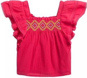 Polo Ralph Lauren Gauze Ruffle-Sleeve Top