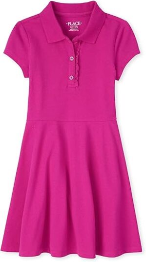 The Children's Place Short Sleeve Ruffle Polo Dress