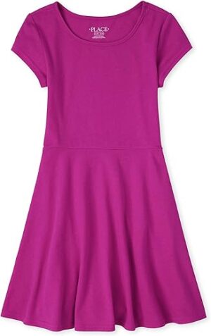 The Children's Place Short Sleeve Basic Skater Dress
