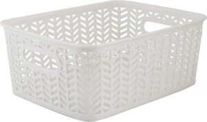 Simplify Herringbone Bin Storage Tote Organizer