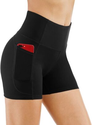 THE GYM PEOPLE High Waist Women's Tummy Control Yoga Shorts
