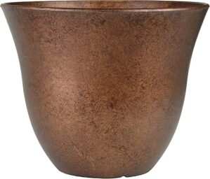 Classic Home and Garden Honeysuckle Resin Flower Pot, Copper, 15