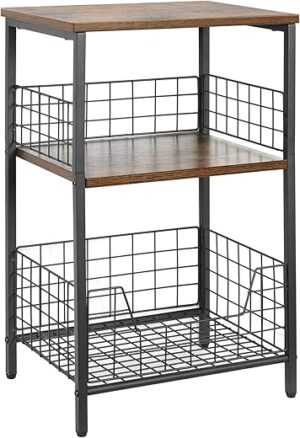 X-cosrack Industrial Retro Side Table with Shelf