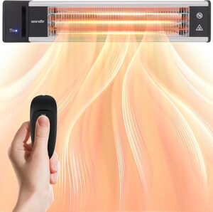 SereneLife Infrared Wall-Mounted Electric Patio Heater, 1500W