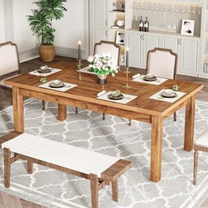 Tribesigns Large Modern Wood Dining Table for 6-8