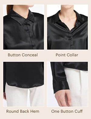 LilySilk 100% Pure Silk Long Sleeves Blouse