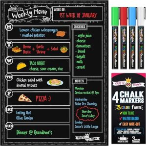 CHALKY CROWN Magnetic Dry Erase Menu Board with Markers
