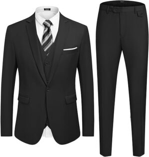 COOFANDY Men's 3 Piece Slim Fit Tuxedo Set