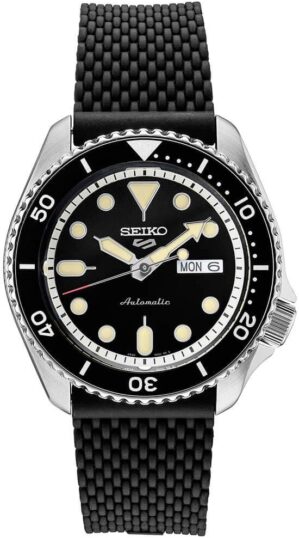 SEIKO Men's Black Dial Stainless Steel Watch