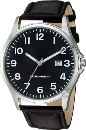 Amazon Essentials Men's Easy Read Strap Watch