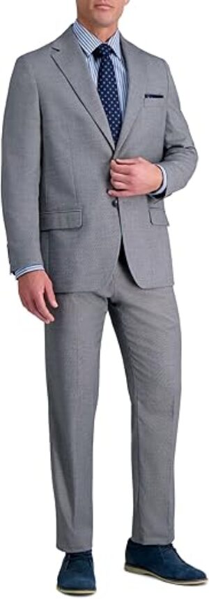 Haggar Men's Grey Stretch Pattern Suit Separates