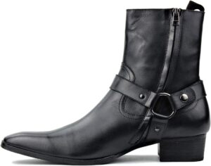OSSTONE Men's Leather Chelsea Ankle Boots