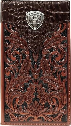 ARIAT Men's Oak Embossed Rodeo Wallet