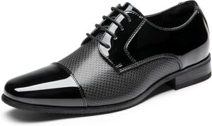 Bruno Marc Men's Patent Tuxedo Dress Shoes