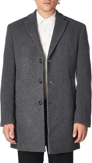 Calvin Klein Men's Slim Fit Wool Overcoat