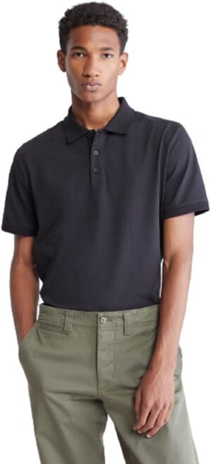 Calvin Klein Men's Smooth Cotton Monogram Polo