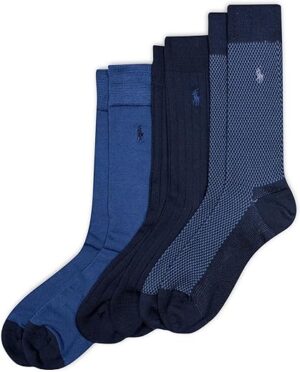 POLO RALPH LAUREN Men's Super Soft Birdseye Dress Crew Socks