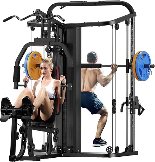 SunHome Multifunction Home Gym System, Smith Machine