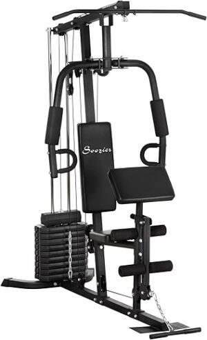 Soozier Multifunction Home Gym with 100lbs Weight Stack