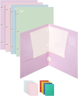 Mr. Pen Pastel 4-Pocket Folders, 4 Pack