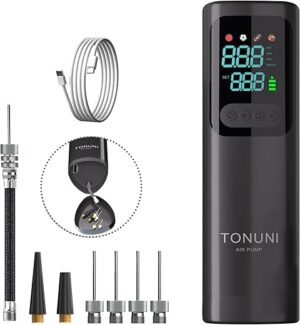TONUNI Portable Electric Ball Pump with Digital Gauge