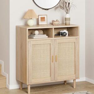 IDEALHOUSE Rattan Sideboard Buffet Storage Cabinet, 36''H