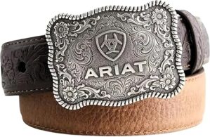 ARIAT Rectangle Rope Edge Shield Buckle Belt