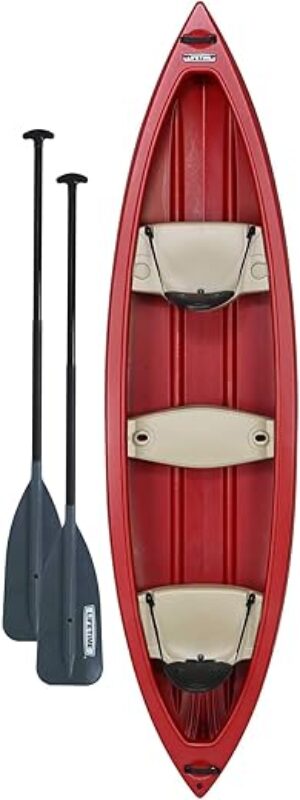 Lifetime Red 13' Canoe with Paddles