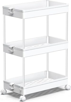 SPACEKEEPER Rolling 3-Tier Bathroom and Laundry Cart