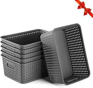 AREYZIN Small Plastic Storage Bins, Set of 6